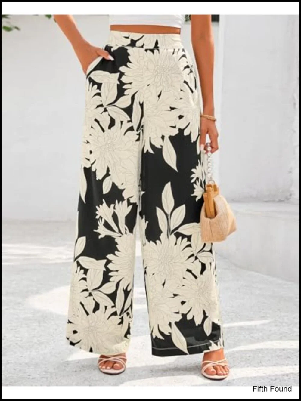 Boho High Waist Wide Leg Palazzo Pants with Pockets Viscose